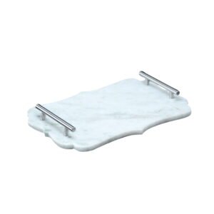 "Pure Grace:  White Marble Luxury Tray"